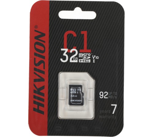 Флеш карта microSDHC 32GB Hikvision HS-TF-C1(STD)/32G/ZAZ01X00/OD