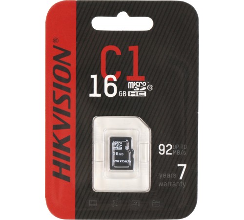 Флеш карта microSDHC 16GB Hikvision HS-TF-C1(STD)/16G/ZAZ01X00/OD Флеш карта microSDHC 16GB Hikvision HS-TF-C1(STD)/16G/ZAZ01X00/OD