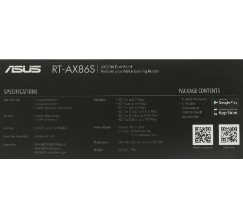 Маршрутизатор для дома Asus RT-AX86S