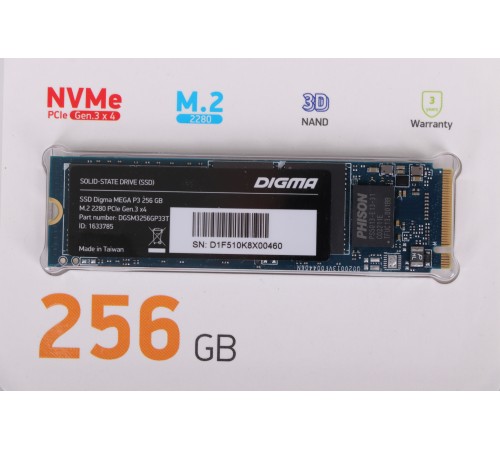 Накопитель SSD Digma PCIe 3.0 x4 256GB DGSM3256GP33T