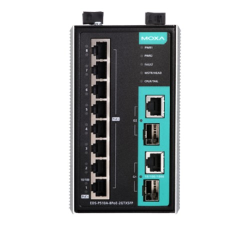 Коммутатор Moxa EDS-P510A-8PoE-2GTXSFP