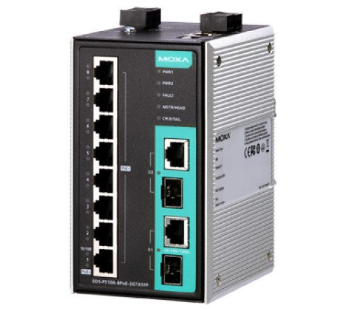 Коммутатор Moxa EDS-P510A-8PoE-2GTXSFP