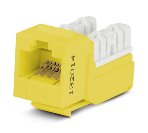 Вставка Keystone Jack RJ-45 (8P8C) Hyperline KJNE-8P8C-C6-90-YL