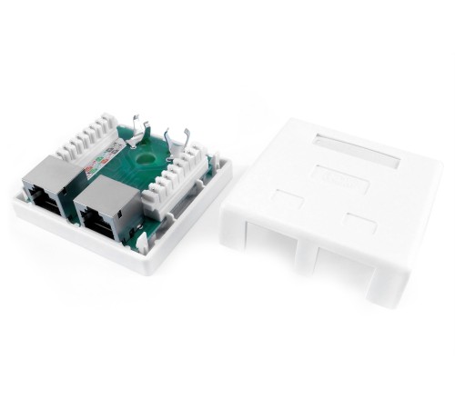 Розетка компьютерная RJ-45 (8P8C) категория 6 экранированная двойная внешняя Dual IDC Hyperline SB1-2-8P8C-C6-SH-WH Розетка компьютерная RJ-45 (8P8C) категория 6 экранированная двойная внешняя Dual IDC Hyperline SB1-2-8P8C-C6-SH-WH