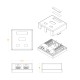 Розетка компьютерная RJ-45 (8P8C) категория 5e экранированная двойная внешняя Dual IDC Hyperline SB1-2-8P8C-C5e-SH-WH