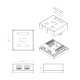Розетка компьютерная RJ-45 (8P8C) категория 5e двойная внешняя Dual IDC Hyperline SB1-2-8P8C-C5e-WH