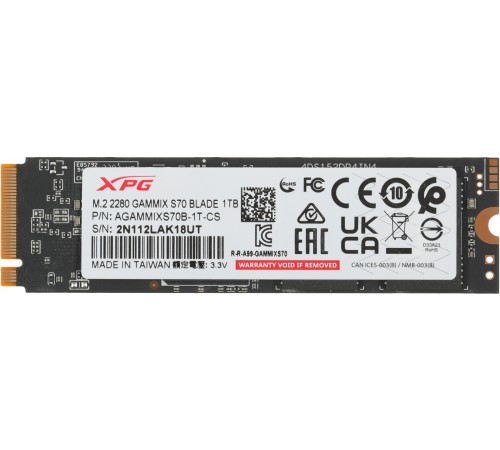 Накопитель SSD PCIe 4.0 x4 Adata AGAMMIXS70B-1T-CS