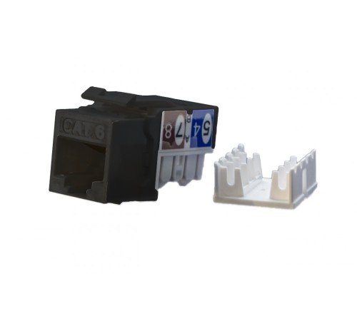 Вставка Keystone Jack RJ-45 (8P8C) Hyperline KJ9-8P8C-C6-90-BK