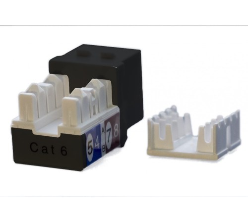 Вставка Keystone Jack RJ-45 (8P8C) Hyperline KJ9-8P8C-C6-90-BK