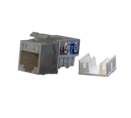 Вставка Keystone Jack RJ-45 (8P8C) Hyperline KJ9-8P8C-C6-90-GY