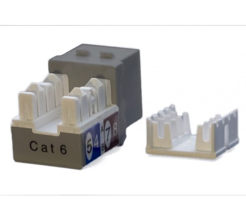 Вставка Keystone Jack RJ-45 (8P8C) Hyperline KJ9-8P8C-C6-90-GY