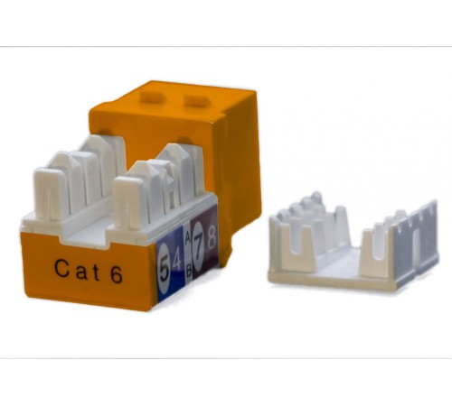 Вставка Keystone Jack RJ-45 (8P8C) Hyperline KJ9-8P8C-C6-90-OR