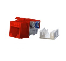 Вставка Keystone Jack RJ-45 (8P8C) Hyperline KJ9-8P8C-C6-90-RD