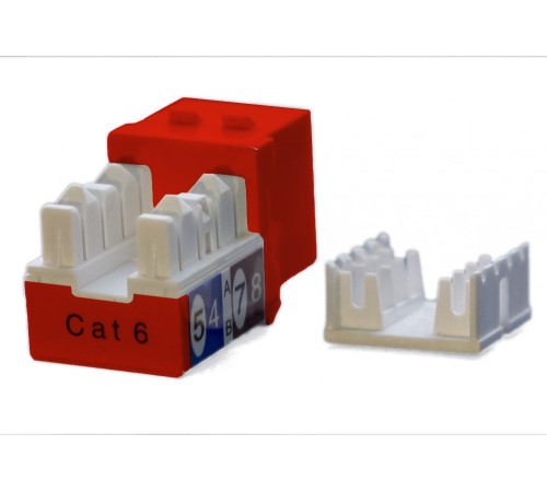 Вставка Keystone Jack RJ-45 (8P8C) Hyperline KJ9-8P8C-C6-90-RD