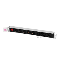 Блок розеток Rem -10 без шнура с выкл. 5 Sсhuko IEC 60320 C13 вход C14 10A алюм. 19 Rem R-10-5S-5C13-V-440-Z 30112226905