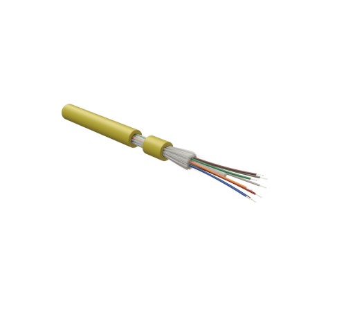 Волоконно-оптический кабель Hyperline FO-DT-IN-9S-4-FRHFLTx-YL