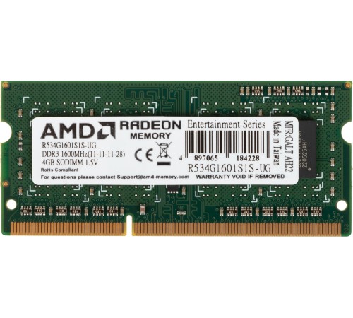 Память DDR3 4Gb 1600MHz AMD R534G1601S1S-UG