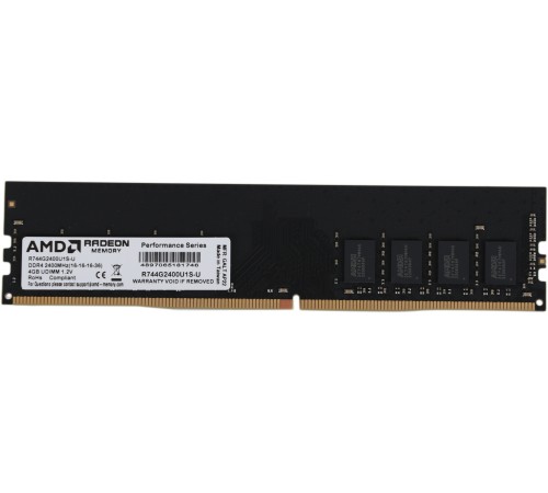 Память DDR4 4Gb 2400MHz AMD R744G2400U1S-U