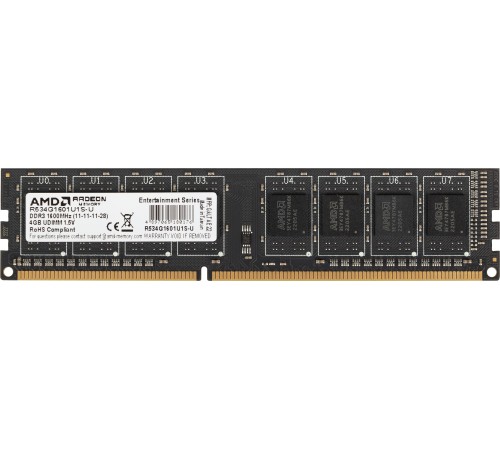 Память DDR3 4Gb 1600MHz AMD R534G1601U1S-U