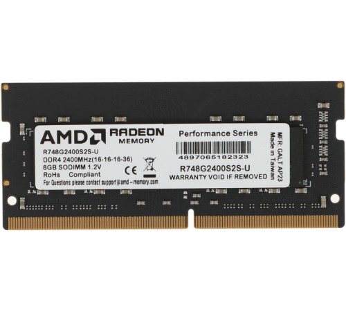 Память DDR4 8Gb 2400MHz AMD R748G2400S2S-U