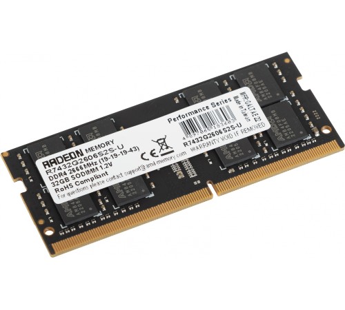 Память DDR4 32Gb 2666MHz AMD R7432G2606S2S-U