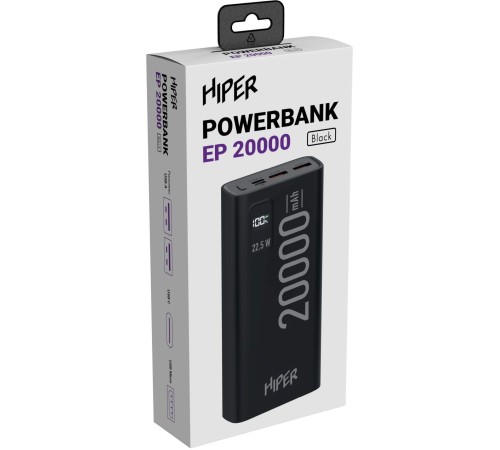 Мобильный аккумулятор Hiper EP 20000 BLACK