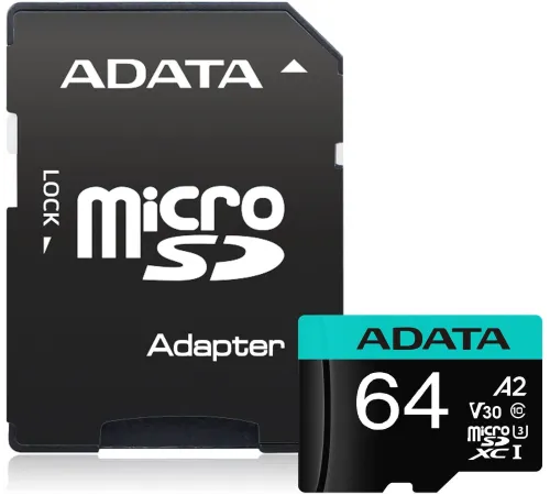 Флеш карта microSDXC Adata AUSDX64GUI3V30SA2-RA1