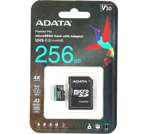 Флеш карта microSDXC Adata AUSDX256GUI3V30SA2-RA1