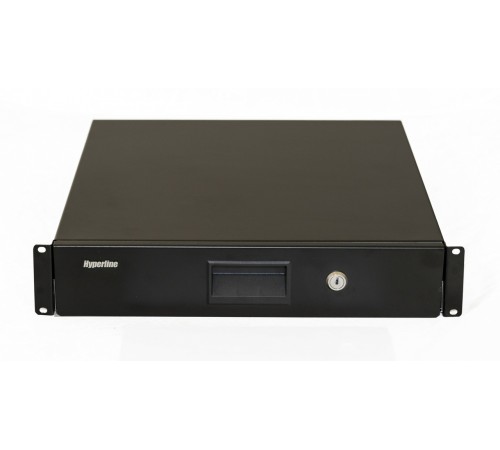 Полка (ящик) для документов с замком 2U 88х483х460мм (ВхШхГ) цвет черный (RAL 9004) Hyperline TDR3-2U-460-RAL9004 Полка (ящик) для документов с замком 2U 88х483х460мм (ВхШхГ) цвет черный (RAL 9004) Hyperline TDR3-2U-460-RAL9004