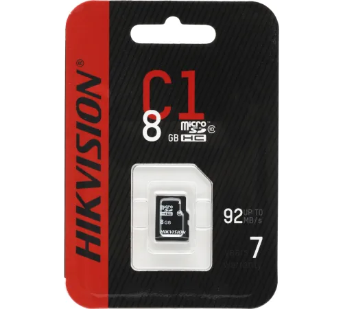 Флеш карта microSDHC 8GB Hikvision HS-TF-C1(STD)/8G/ZAZ01X00/OD