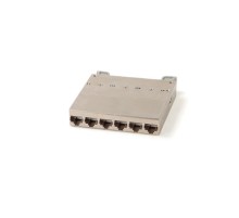 Кассета для медных претерминированных решений 6 экранированных портов RJ-45 категории 6A Hyperline PPTR-CSS-1-6xRJ45-C6A-SH-STL