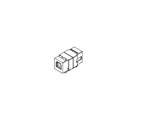 Вставка формата Keystone Jack с проходным адаптером USB 2.0 (Type A-B) ROHS черная Hyperline KJ1-USB-A-B2-BK