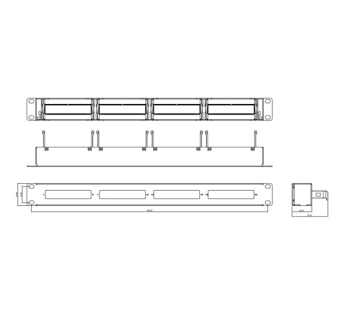 Патч-панель Hyperline PPTR-19-4CU-STL