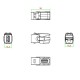 Вставка формата Keystone Jack с проходным адаптером USB 2.0 (Type A) 90 градусов ROHS черная Hyperline KJ1-USB-VA2-BK