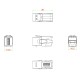 Вставка формата Keystone Jack с проходным адаптером USB 3.0 (Type A) 90 градусов ROHS черная Hyperline KJ1-USB-VA3-BK