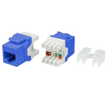 Вставка Keystone Jack RJ-45 (8P8C) Hyperline KJ8-8P8C-C6-180-BL