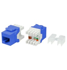 Вставка Keystone Jack RJ-45 (8P8C) Hyperline KJ8-8P8C-C6-180-BL