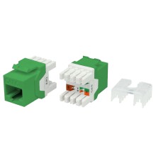 Вставка Keystone Jack RJ-45 (8P8C) Hyperline KJ8-8P8C-C6-180-GN