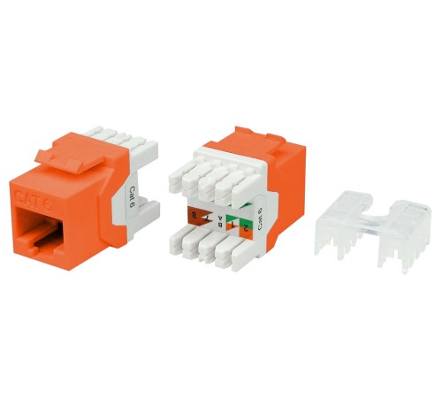 Вставка Keystone Jack RJ-45 (8P8C) Hyperline KJ8-8P8C-C6-180-OR