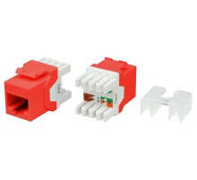 Вставка Keystone Jack RJ-45 (8P8C) Hyperline KJ8-8P8C-C6-180-RD