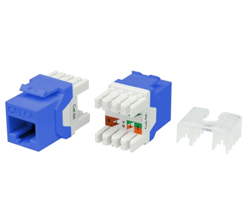 Вставка Keystone Jack RJ-45 (8P8C) Hyperline KJ8-8P8C-C6A-180-BL