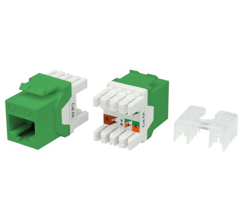 Вставка Keystone Jack RJ-45 (8P8C) Hyperline KJ8-8P8C-C6A-180-GN