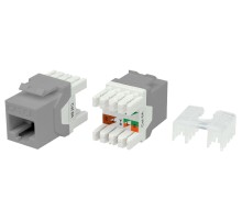 Вставка Keystone Jack RJ-45 (8P8C) Hyperline KJ8-8P8C-C6A-180-GY