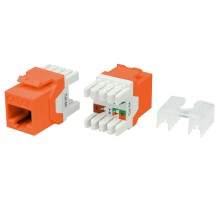 Вставка Keystone Jack RJ-45 (8P8C) Hyperline KJ8-8P8C-C6A-180-OR