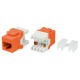 Вставка Keystone Jack RJ-45 (8P8C) Hyperline KJ8-8P8C-C6A-180-OR