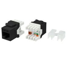 Вставка Keystone Jack RJ-45 (8P8C) Hyperline KJ8-8P8C-C5e-180-BK