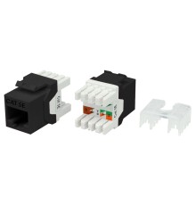Вставка Keystone Jack RJ-45 (8P8C) Hyperline KJ8-8P8C-C5e-180-BK
