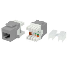 Вставка Keystone Jack RJ-45 (8P8C) Hyperline KJ8-8P8C-C5e-180-GY