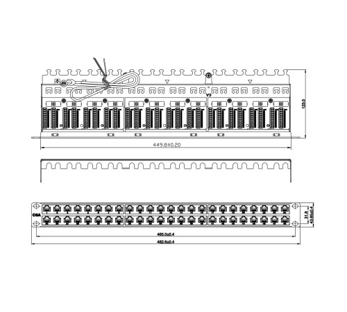 Патч-панель Hyperline PPHD-19-48-8P8C-C6A-SH-110D Патч-панель Hyperline PPHD-19-48-8P8C-C6A-SH-110D