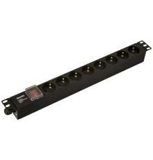 Блок распределения питания Hyperline SHE19-8SH-S-CB